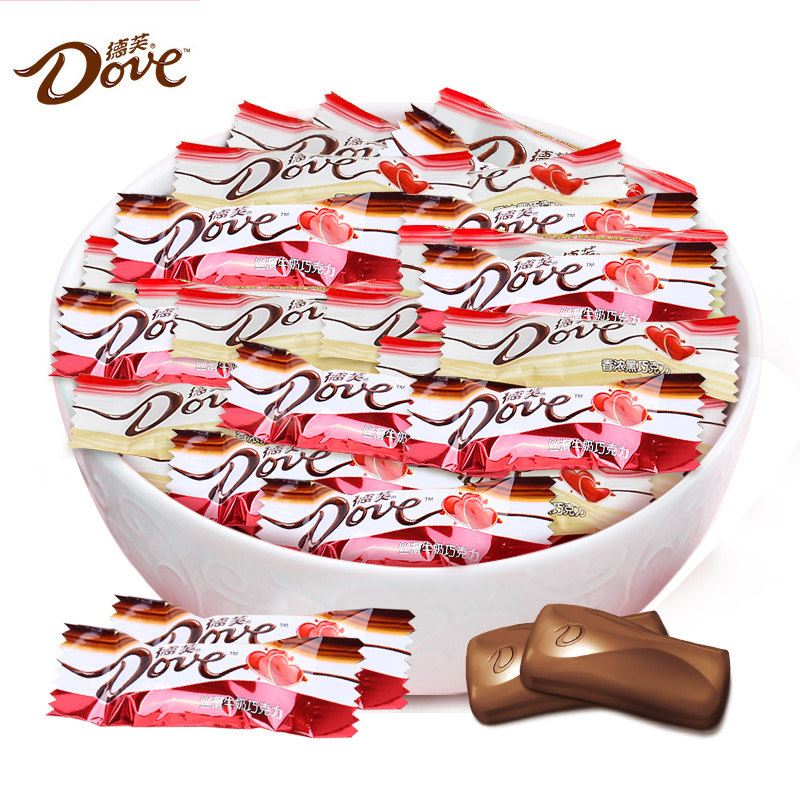 德芙4.5 g散装500g白喜糖巧克力 德芙牛奶巧克力
