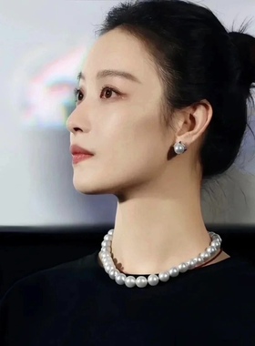 易梦玲倪妮同款施家珍珠项链锁骨链女2023年潮轻奢小众设计颈链