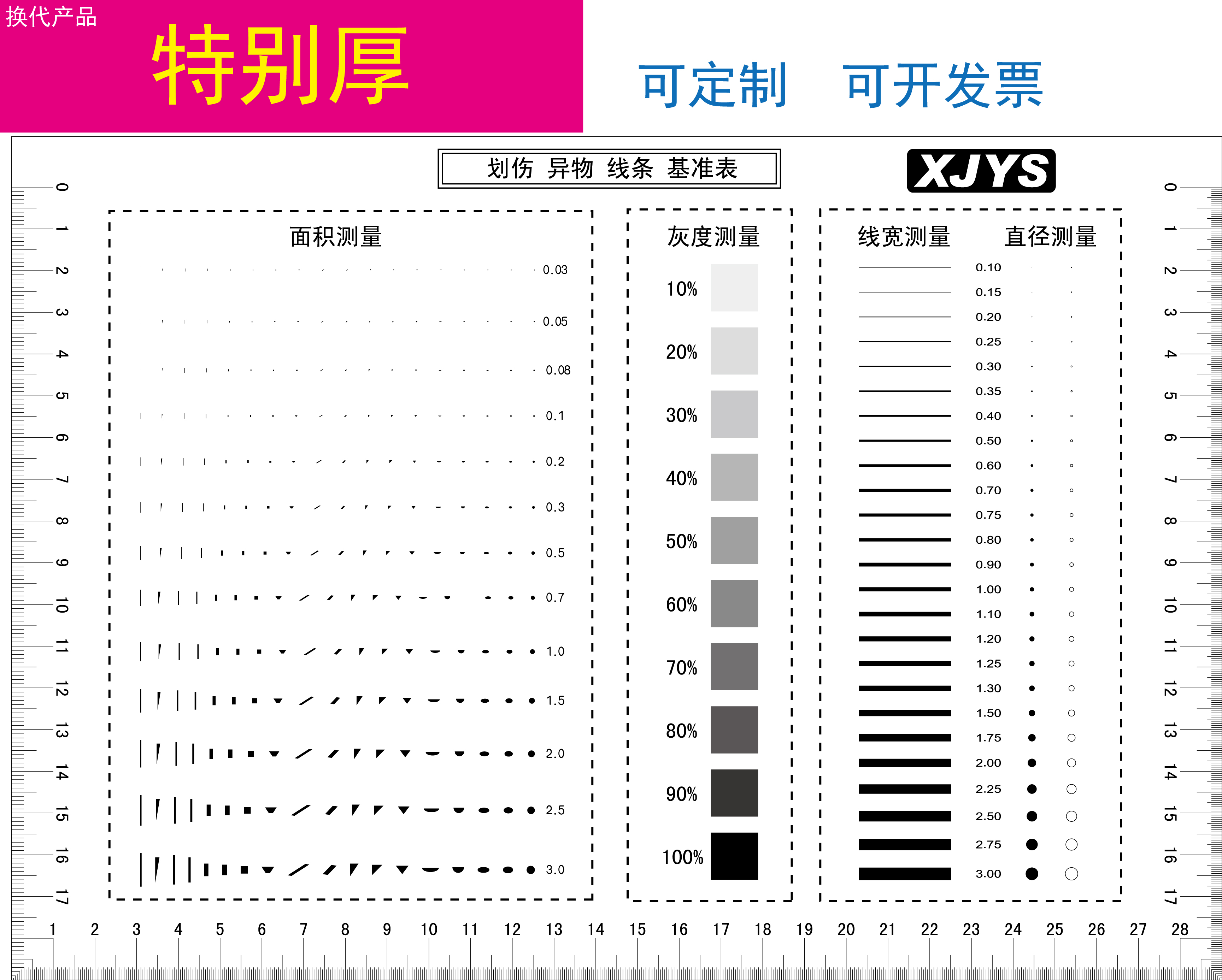 菲林尺检验规点线规品质污点规点污卡测量具外观验可定制开票 - 图0