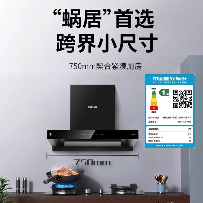 樱花抽油烟机燃气灶家用厨房煤气灶具小型顶吸烟机烟灶套装旗舰店