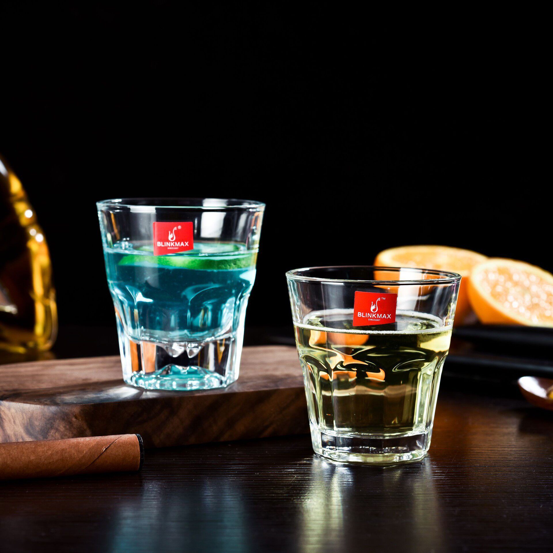 加厚八角玻璃杯ktv酒吧一口杯威士忌美式啤酒杯透明水杯