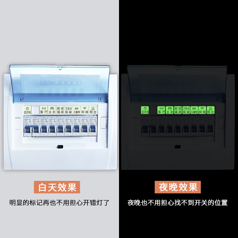 电表箱开关标识贴纸家用夜光弱电箱贴纸提示贴总电闸装饰墙贴标示 - 图1