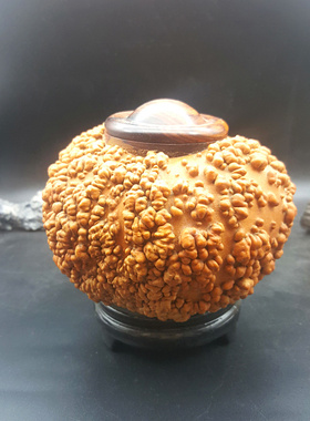 丰一阁精品红润包浆异形满天星疙瘩葫芦茶叶罐咖啡罐把件天然摆件
