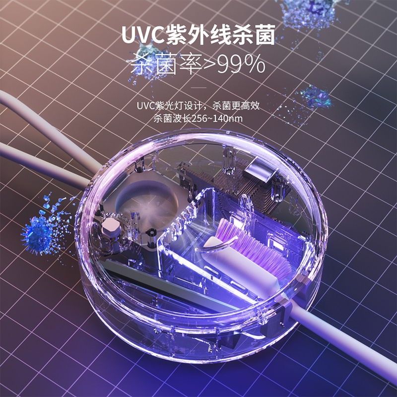 新款小型牙刷消毒器紫外线消毒UVC旅行牙刷消毒盒便携式烘干器-图2