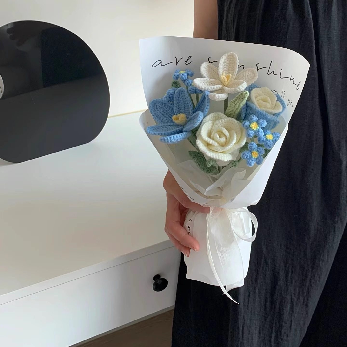 手工编织花束diy材料包自制毛线钩织创意薄荷曼波花朵送女友闺蜜,淘宝优惠券,粉丝福利购,淘宝优惠卷