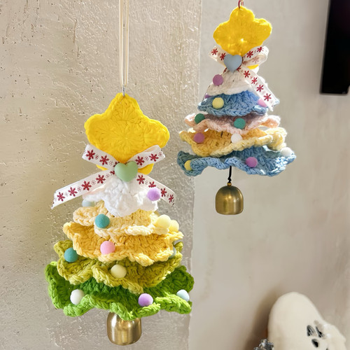 圣诞树挂件diy材料包自制毛线钩织成品圣诞节装饰品节日创意礼物 - 图1