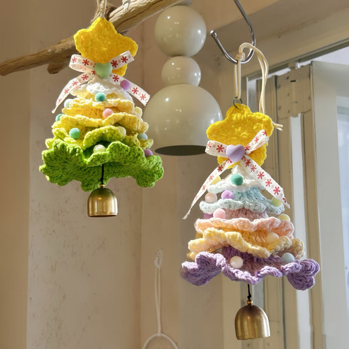 圣诞树挂件diy材料包自制毛线钩织成品圣诞节装饰品节日创意礼物 - 图0