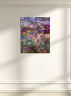 无框画Navina朦胧彩色野花丛花卉抽象复古文艺ins客厅装饰画挂画