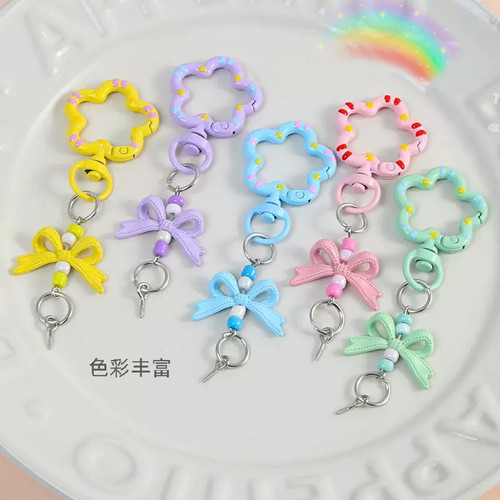 拼豆diy钥匙扣配件手机链钥匙扣链钢丝圈小挂件门扣饰品手工材料 - 图1