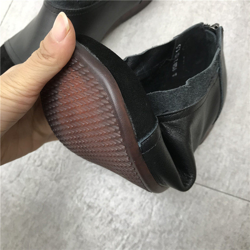 断码处理真皮女鞋2023春季新款时尚休闲低跟牛皮拼接深口女单鞋潮,淘宝优惠券,粉丝福利购,淘宝优惠卷