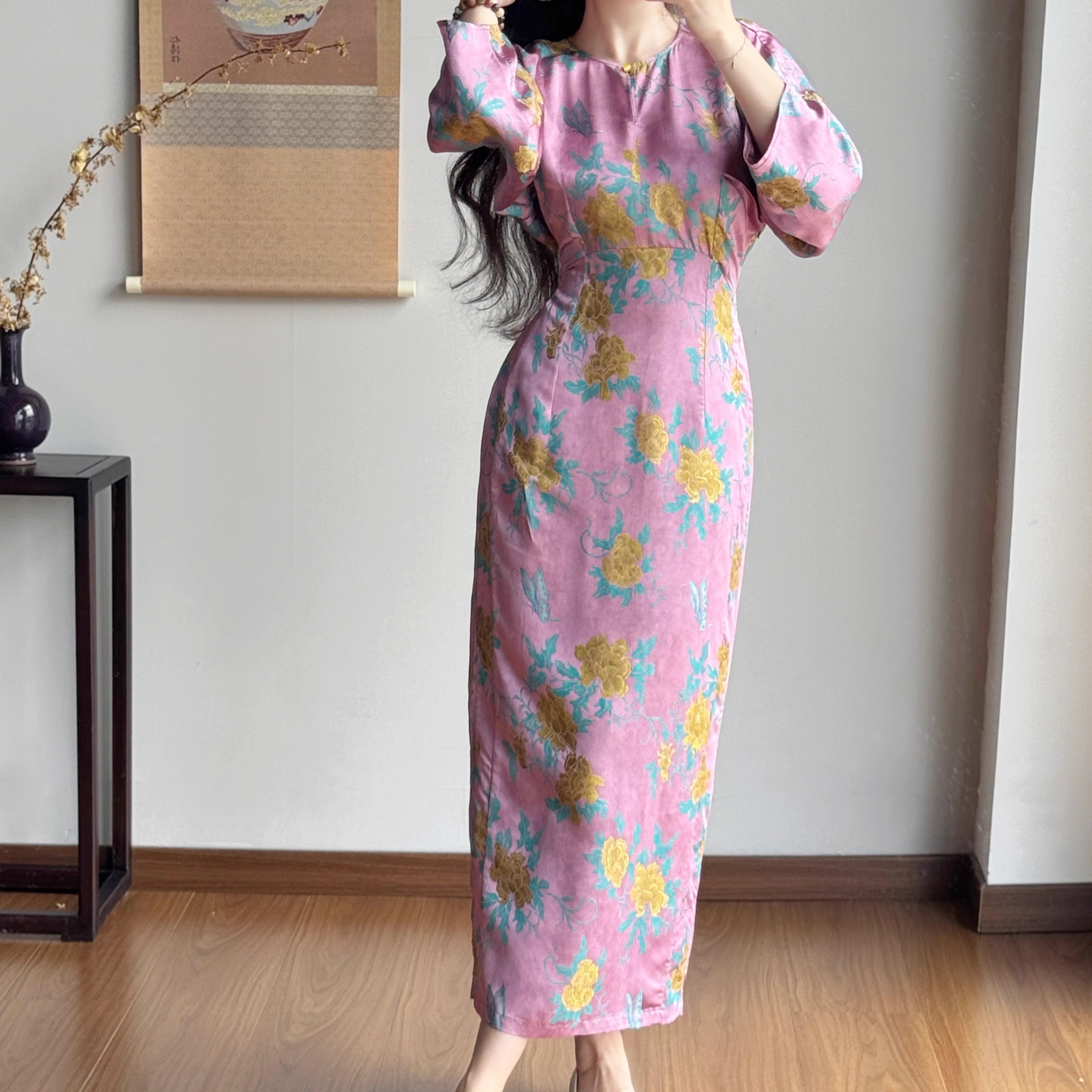 春夏新款新中式国风改良旗袍连衣裙女高级感气质显瘦连衣裙子