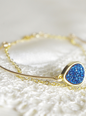 原创手工礼物复古蓝色手链