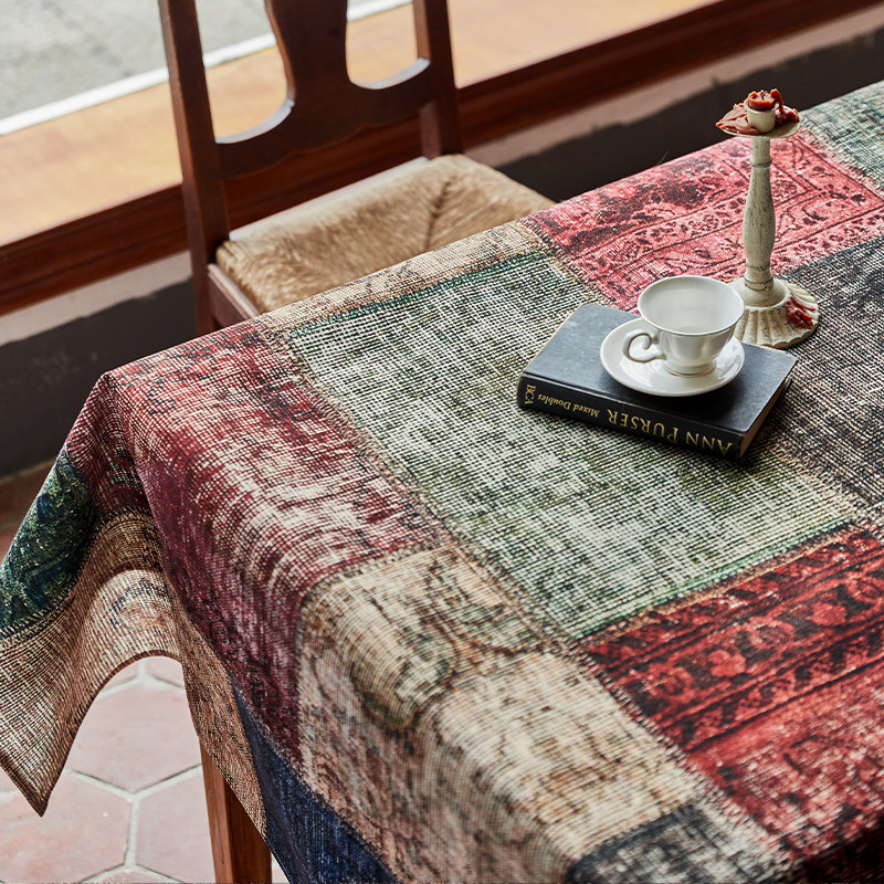 寻由复古氛围感桌布美式民族风防水防油防烫易打理餐桌茶几盖台布,淘宝优惠券,粉丝福利购,淘宝优惠卷