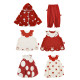ຊຸດ summer polka dot ທີ່ສວຍງາມຂອງເດັກຍິງຫນຸ່ມ, ເສື້ອກັນຫນາວທີ່ມີຮູທີ່ສວຍງາມ, ເສື້ອ lapel ສີທີ່ກົງກັນຂ້າມ, ຊຸດ trendy ຫຼາຍສິ້ນ