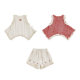 Youyou Girls Suit Children's 2026 Summer New Sleeveless Ruffled Lace Doll Shirt Cool Loose Shorts Trendy