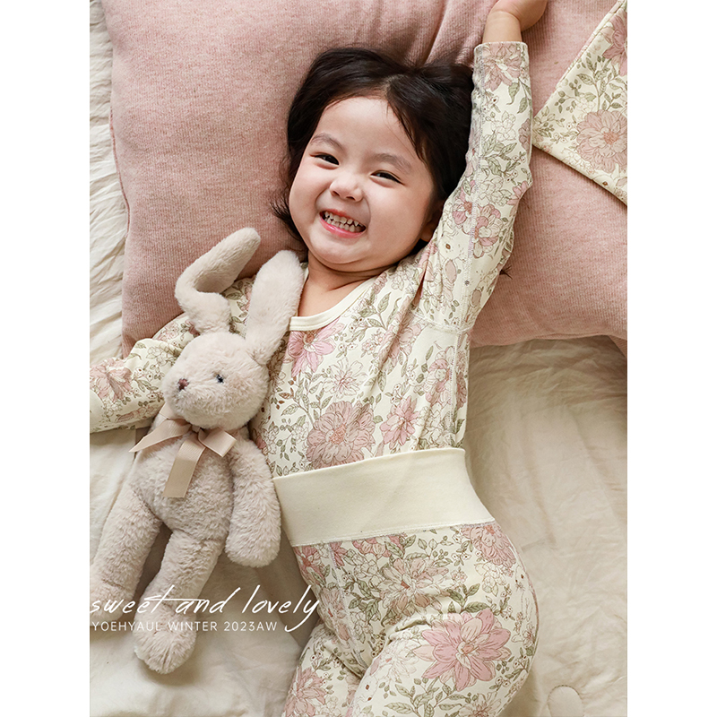 幼悠女童冬季家居服套装儿童俏皮可爱复古数码印花保暖睡衣两件套,淘宝优惠券,粉丝福利购,淘宝优惠卷