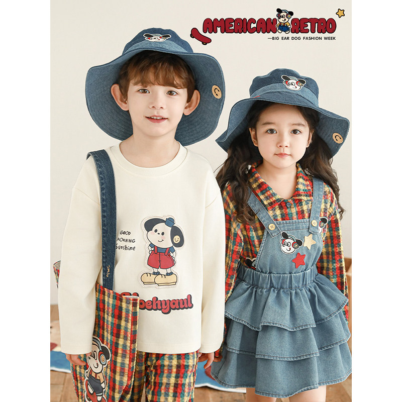 幼悠女童星星狗系列2025春季简约翻领衬衫三层蛋糕背带短裙多件套,淘宝优惠券,粉丝福利购,淘宝优惠卷