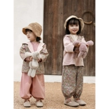 Куртка, комфортный комплект, мягкий детский плащ с капюшоном, коллекция 2022, цветочный принт