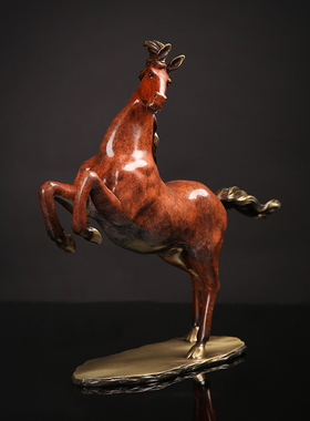 铜一家 马到成功摆设家居装饰品客厅玄关办公室开业礼品摆件