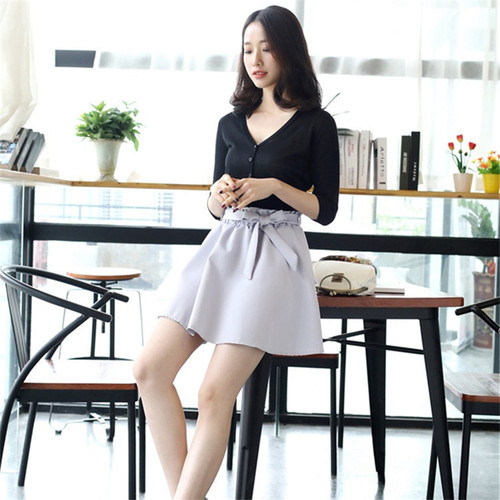 天丝开衫女夏超短款高腰中袖针织衫外套披肩配裙子防晒空调衫薄款 - 图1