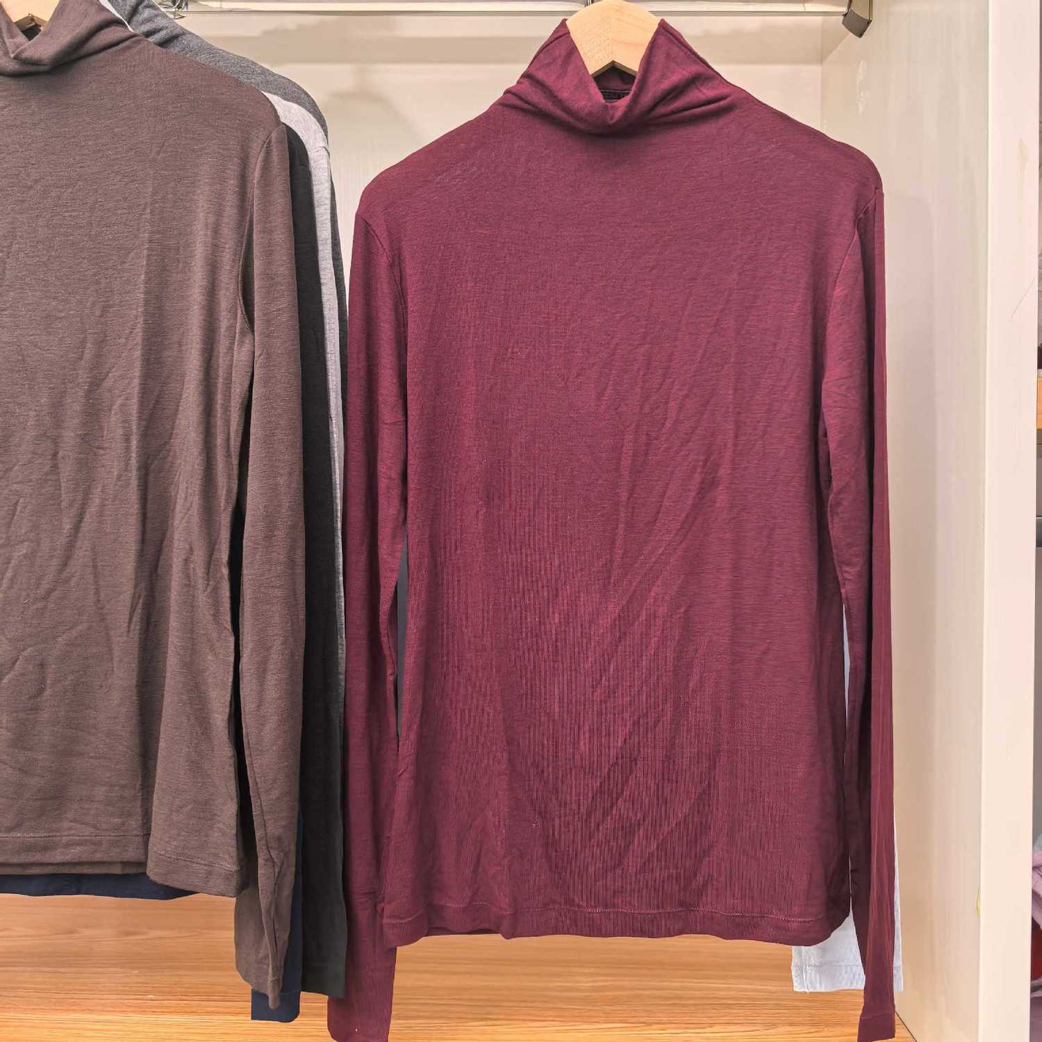 日系女装25秋冬新高领套头衫高领打底衫长袖T恤上衣478954/471601 - 图3