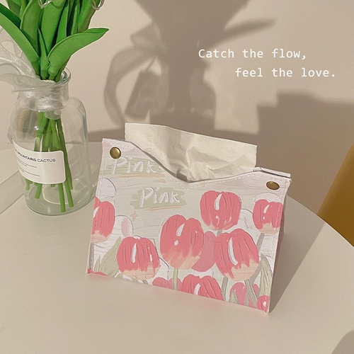 Коробка для бумажного полотенца Ins High -Value Living Room Paper Box Paper Box House Creative Baper Box Кожаная салфетка бумажная машина