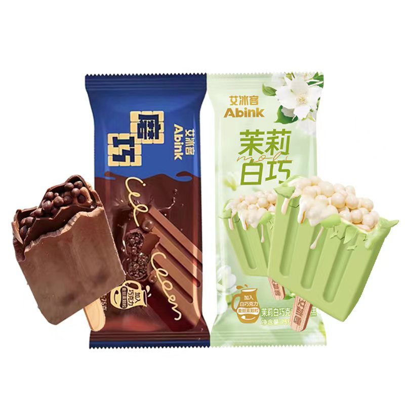 新品5支 艾冰客茉莉白巧雪糕 小艾蜜桃磨巧巧克力冰淇淋魔巧冰糕 - 图3