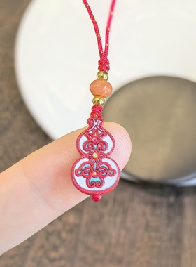 彩绘朱砂葫芦吊坠送女友送爱人送闺蜜礼品抽拉定制高含量彩绘朱砂