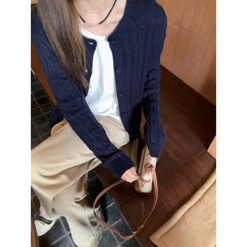 Miss 77 minimalist old money style retro twist sweater cardigan ແລະ jacket elegant ທີ່ໃສ່ງ່າຍທຸກໆມື້