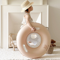 milky ins milk tea colour seat ring small bear thickened swimming ring male and female baby anti-overturning lifebuoy