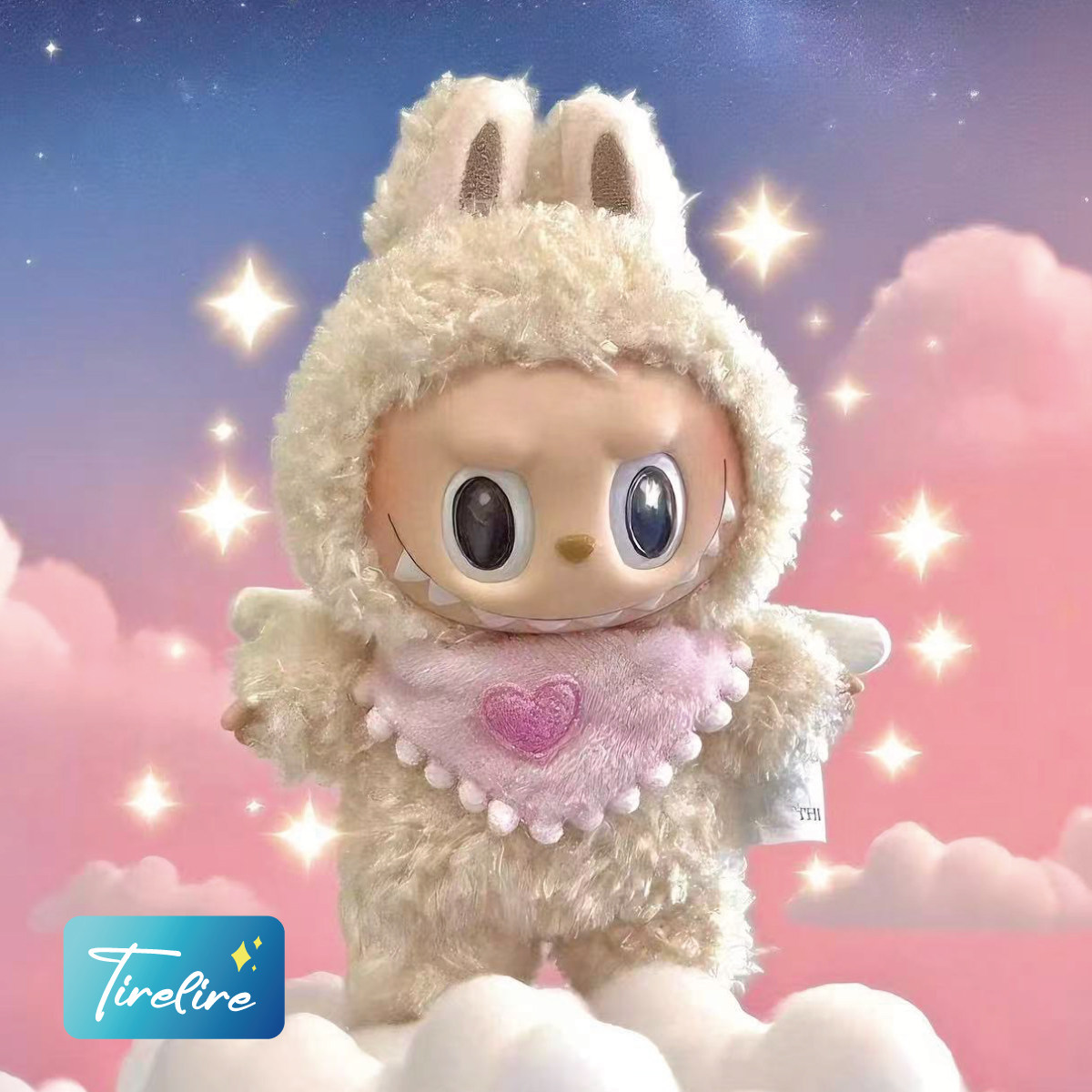 tirelire 天使粉色爱心翅膀拉布布labubu搪胶公仔魈娃娃 仅娃衣,淘宝优惠券,粉丝福利购,淘宝优惠卷