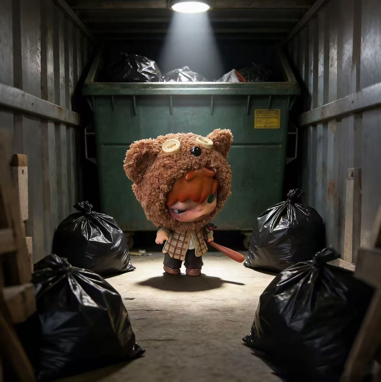 tirelire 棕色小野小熊帽子头套Hirono小野盲盒搪胶公仔 仅娃衣,淘宝优惠券,粉丝福利购,淘宝优惠卷