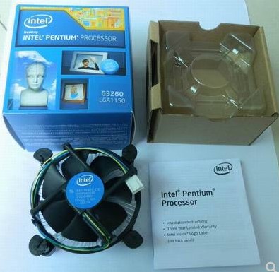 intel 原装盒装CPU散热器G4560 G3930 1151针 CPU风扇 四针线温控