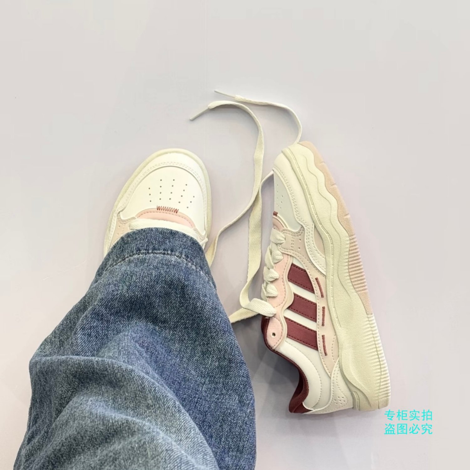 Adidas阿迪达斯26年春女子LITE SHUFFLE豆沙粉运动休闲板鞋KH9028,淘宝优惠券,粉丝福利购,淘宝优惠卷