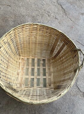 竹编制品鸡蛋竹篓簸箕箩淘米筐粮食稻谷箩手工箩筐石头筐杂物筐