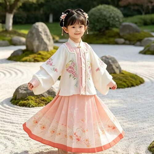 2026新款重工刺绣儿童汉服中国风原创女童汉服超仙薄款套装 - 图2