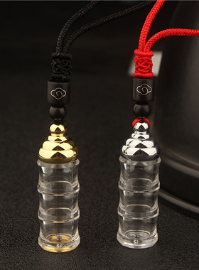 男女款钛钢小瓶子竹节瓶项链吊坠