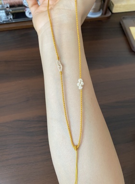 纯手工编绳黄金吊坠绳小胖福锁骨绳DIY半成品手工绳细绳