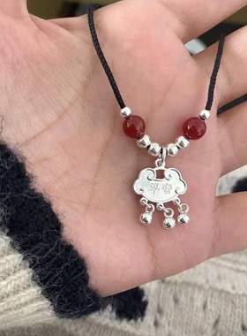 红珠长命锁项链新中式轻奢不掉色