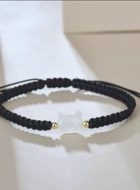 可爱黑猫白猫手链情侣精致小众