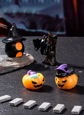 万圣节装饰复活节恐怖桌面摆件微景观装饰木乃伊骷髅头幽灵小摆件