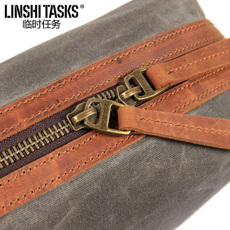 男士手抓包新款个性休闲帆布男包 linshitasks男士包袋