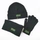 Black cold-proof three-piece set of warm knitted hat, thickened neck scarf, cold-proof mask, winter training gloves