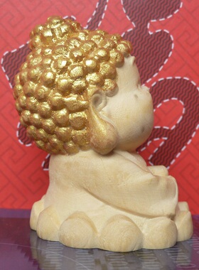 上色工艺品手把件小叶黄杨木雕
