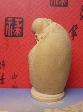 工艺品手把件老寿星小木雕