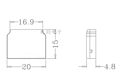 15*20mm8欧1瓦喇叭 超薄侧出发声箱体小尺寸音腔智能平板微扬声器