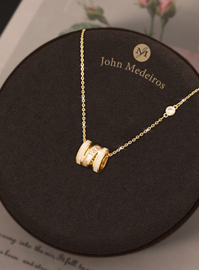 意大利john medeiros满钻小蛮腰项链高级感轻奢锁骨链女领针配饰
