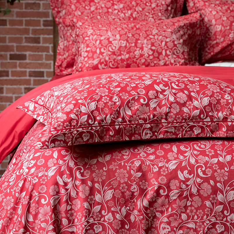 LInPURE/蓝铂全棉80支色织大提花大红婚庆四件套床品十里红妆,淘宝优惠券,粉丝福利购,淘宝优惠卷