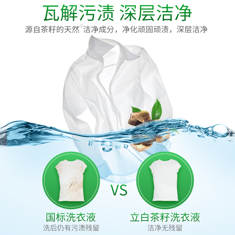 立白官方旗舰店【第2套半价】立白茶籽洗衣液16斤衣物除螨除菌整箱批促销组合装2