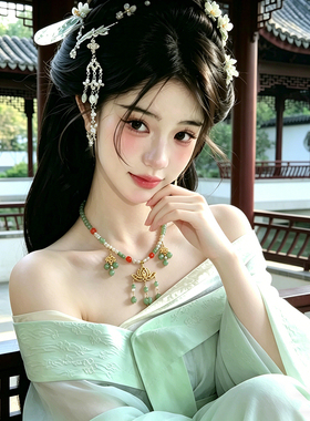 超仙莲花软璎珞仿珍珠项链